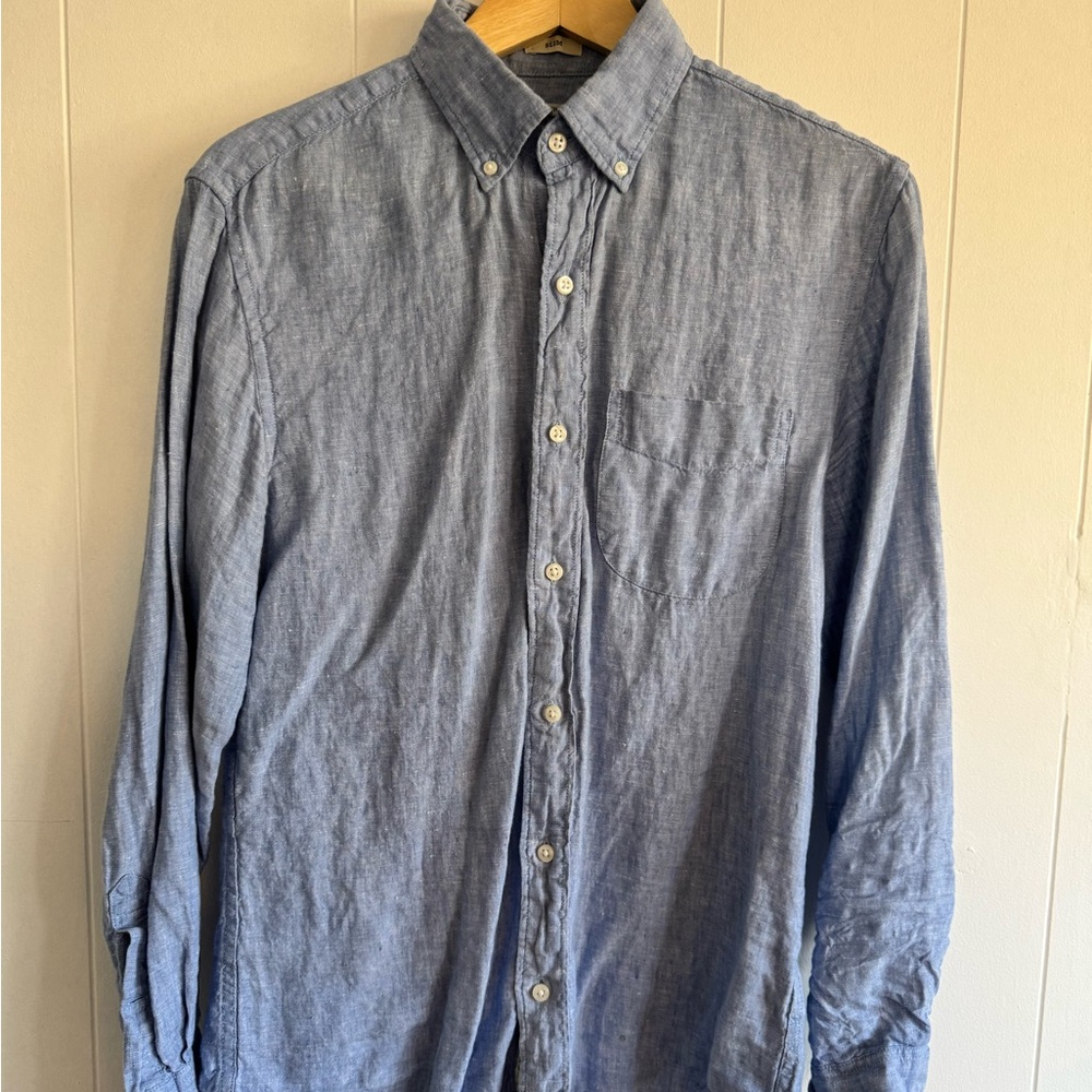 J. Crew Light Blue linen Baird McNutt Button-Down Shirt